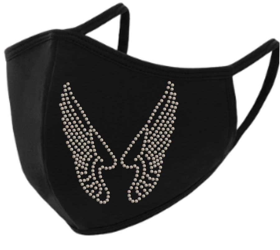 Angel Wings Rhinestone Face Mask