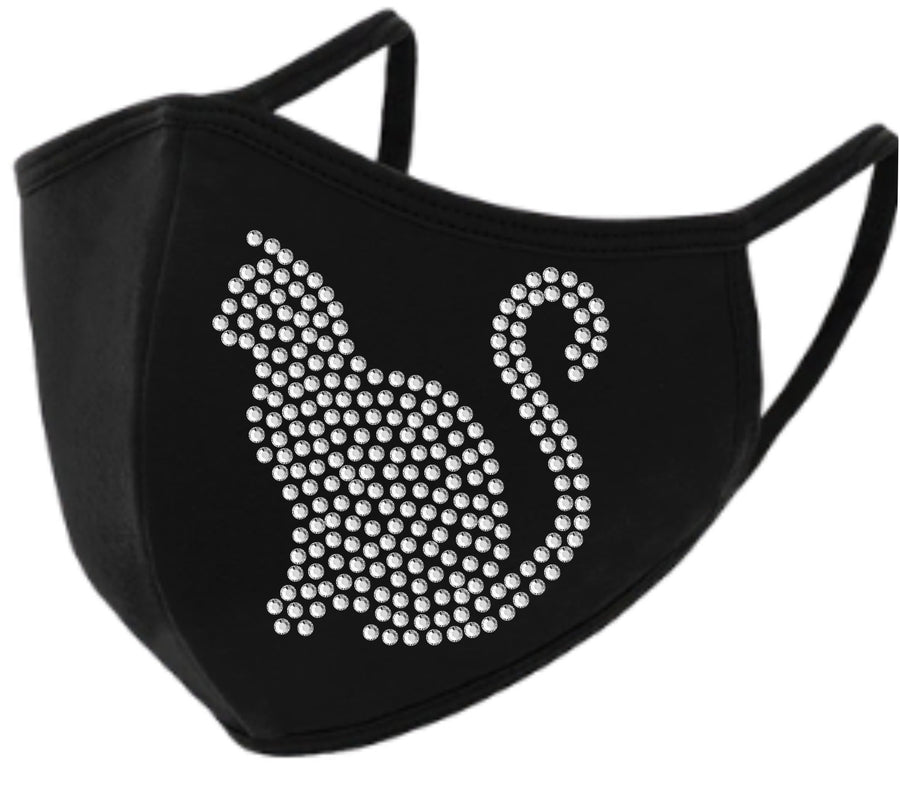 Cat Rhinestone Face Mask