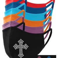 Cross Rhinestone Face Mask