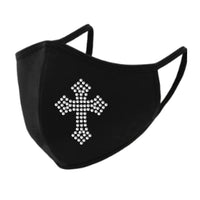 Cross Rhinestone Face Mask