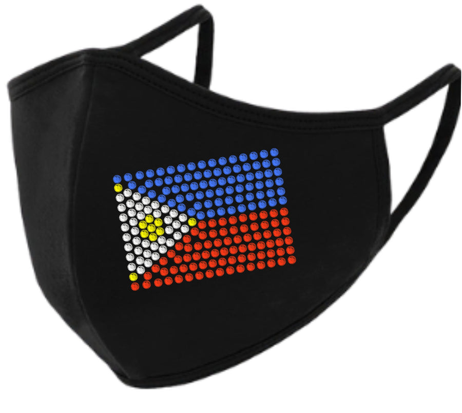 Philippines Flag Rhinestone Face Mask