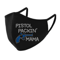 Pistol Packin' Mama Rhinestone Face Mask