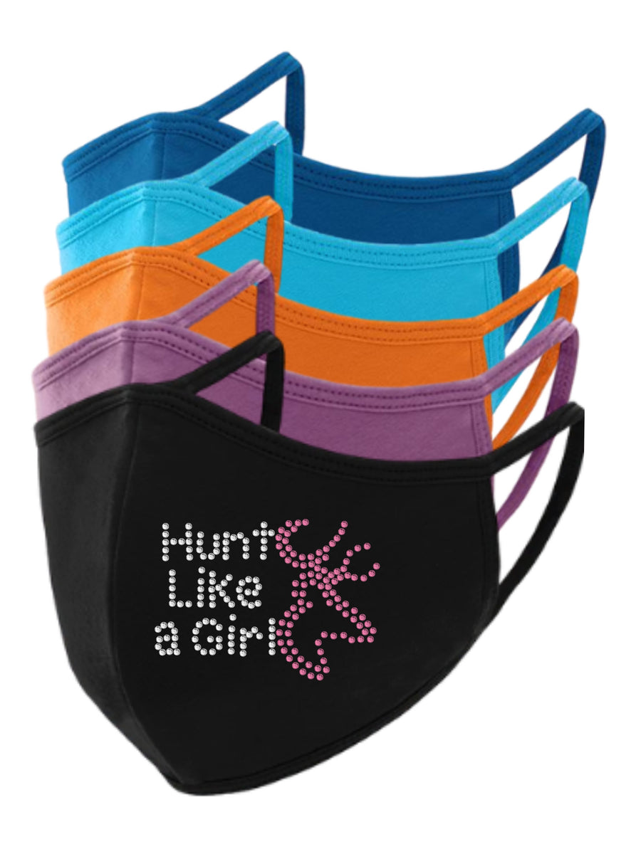 Hunt Like a Girl Rhinestone Face Mask