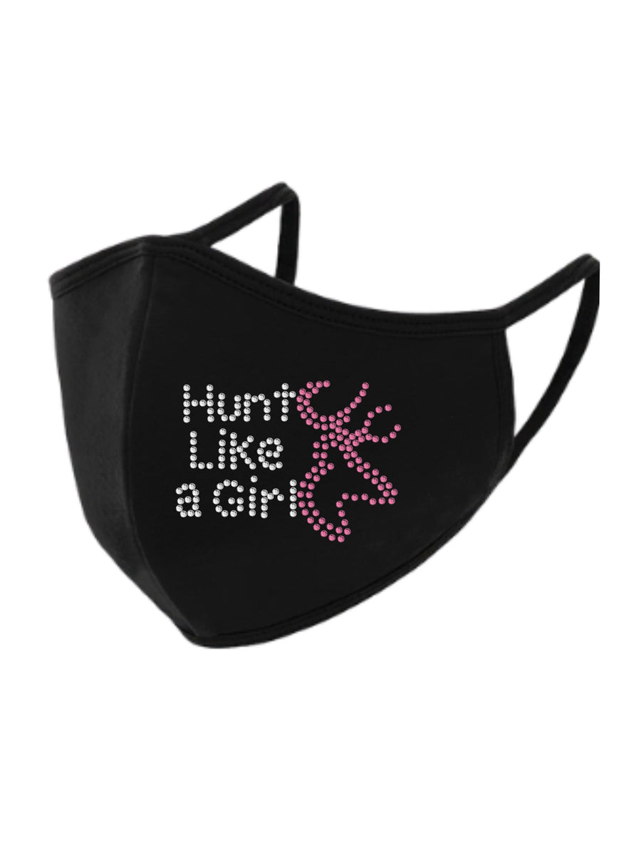 Hunt Like a Girl Rhinestone Face Mask