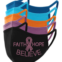 Faith Hope Believe Rhinestud Face Masks