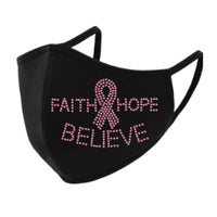 Faith Hope Believe Rhinestud Face Masks