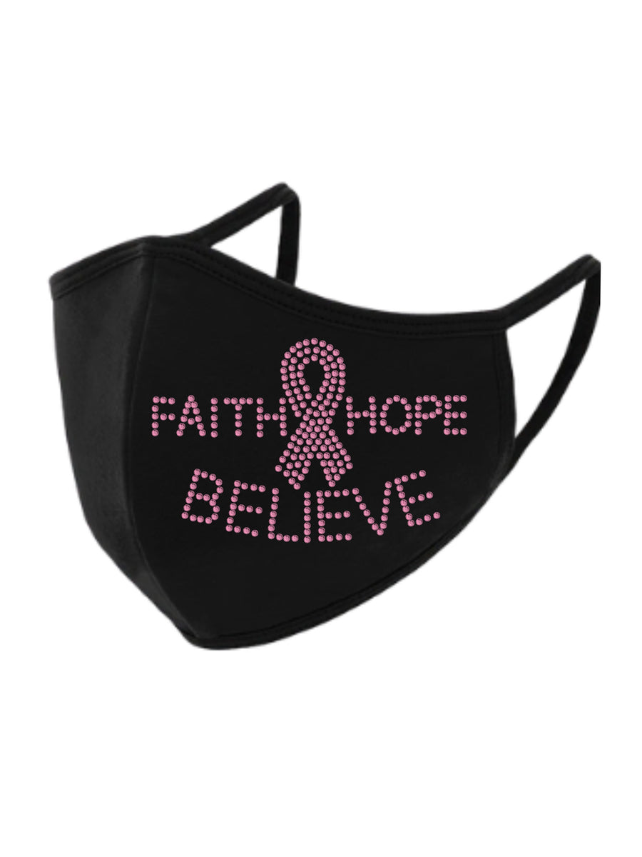Faith Hope Believe Rhinestud Face Masks