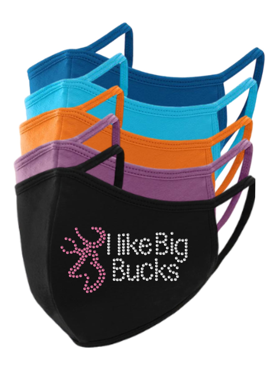 I like Big Bucks Rhinestone Face Mask