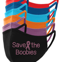 Save the Boobies Rhinestud Mask