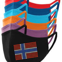 Norway Flag Rhinestone Face Mask