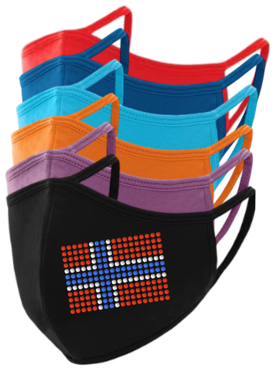 Norway Flag Rhinestone Face Mask