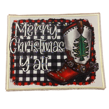 Merry Christmas Yall Boot Patch