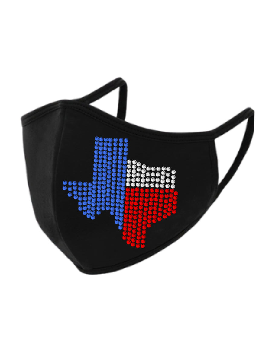 Texas Rhinestone Face Mask