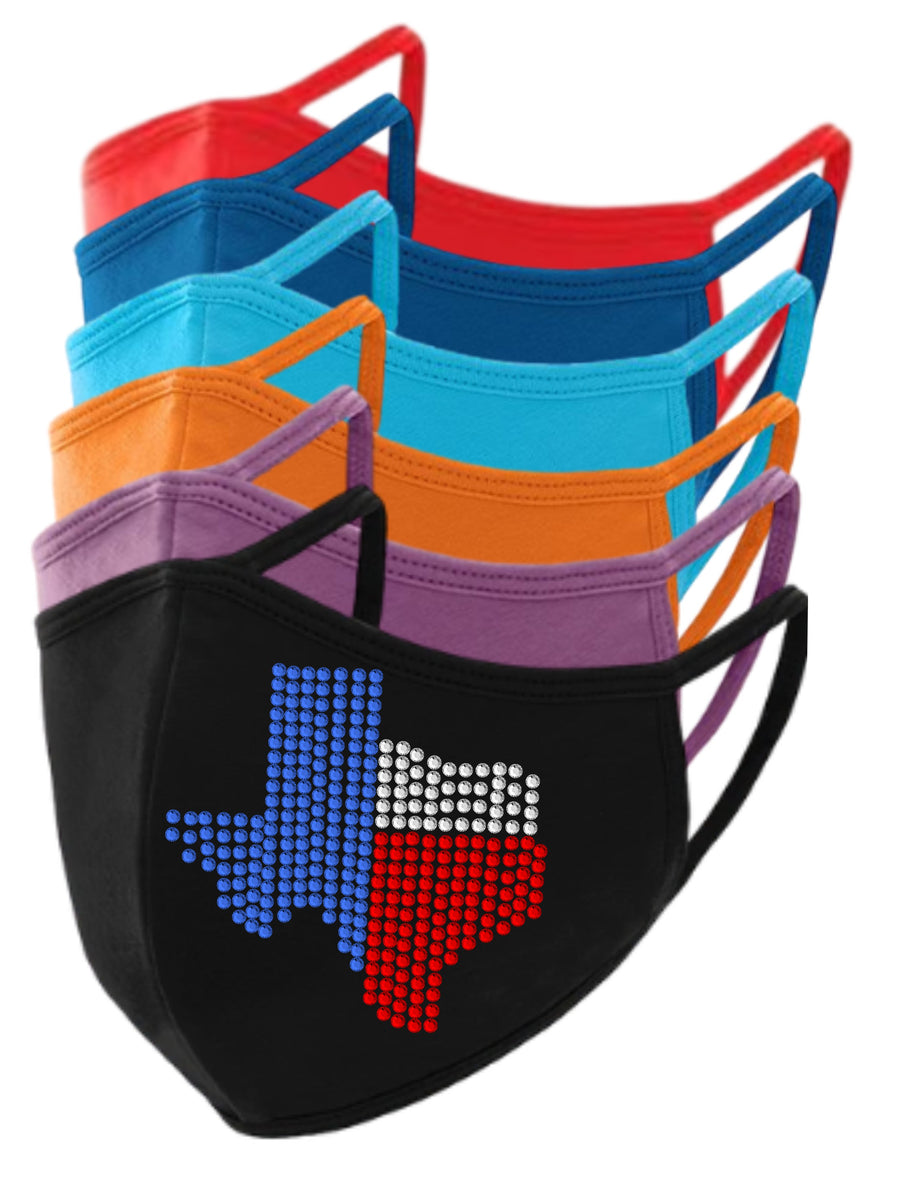 Texas Rhinestone Face Mask