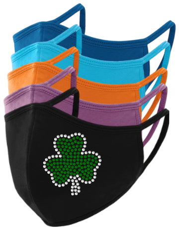 Shamrock Rhinestone Face Mask