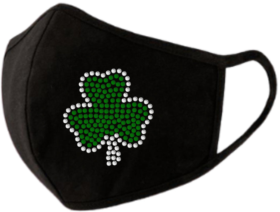 Shamrock Rhinestone Face Mask