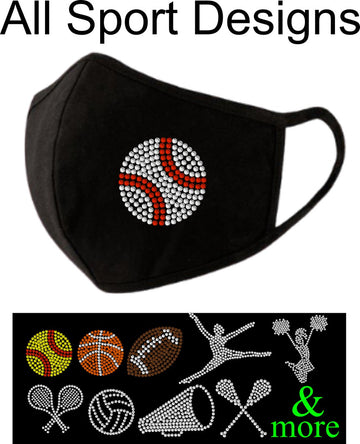 Sports Rhinestone Face Mask