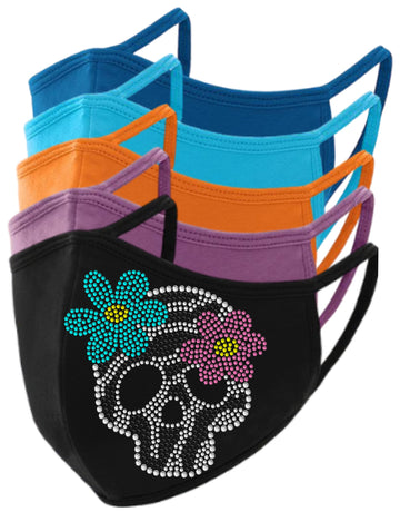 Sugar Skull Rhinestone Face Mask