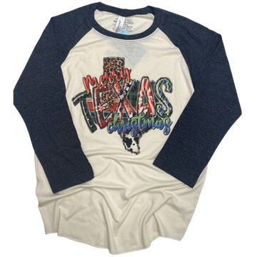 Merry Texas Christmas Raglan tee HV150