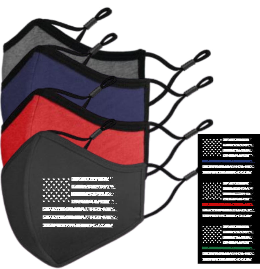 Thin Line US Flag Face Mask