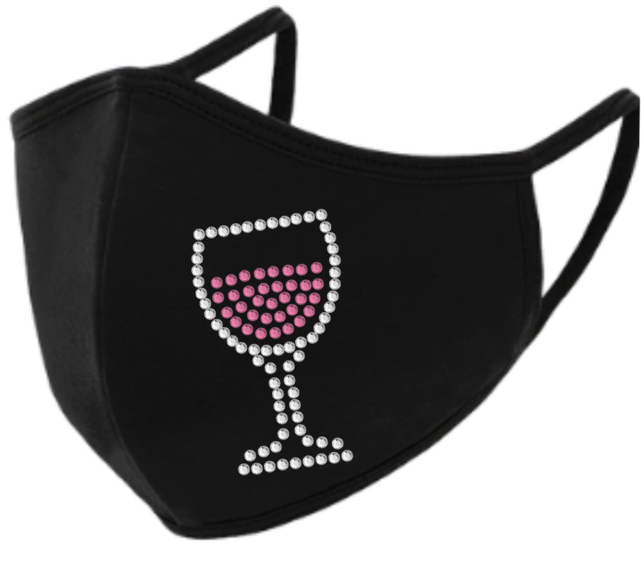 Wine Rhinestone Face Mask