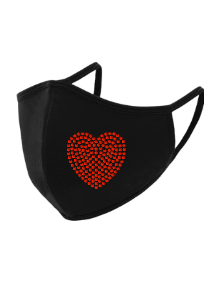 Heart Rhinestone Face Mask 