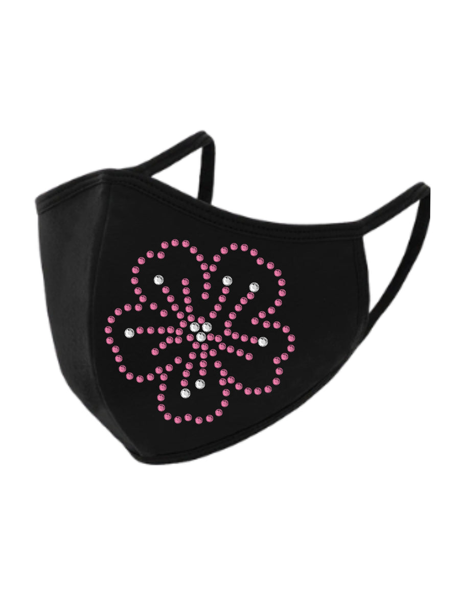 Flower Rhinestone Face Mask