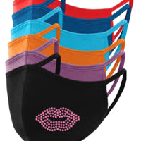 Lips Rhinestone Face Mask