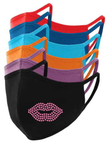 Lips Rhinestone Face Mask