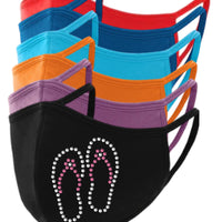 Flip Flops Rhinestone Face Mask