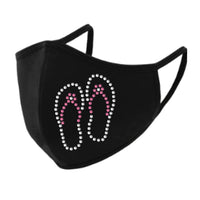 Flip Flops Rhinestone Face Mask